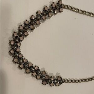 Elegant Pink and Silver Women's choker Necklace
